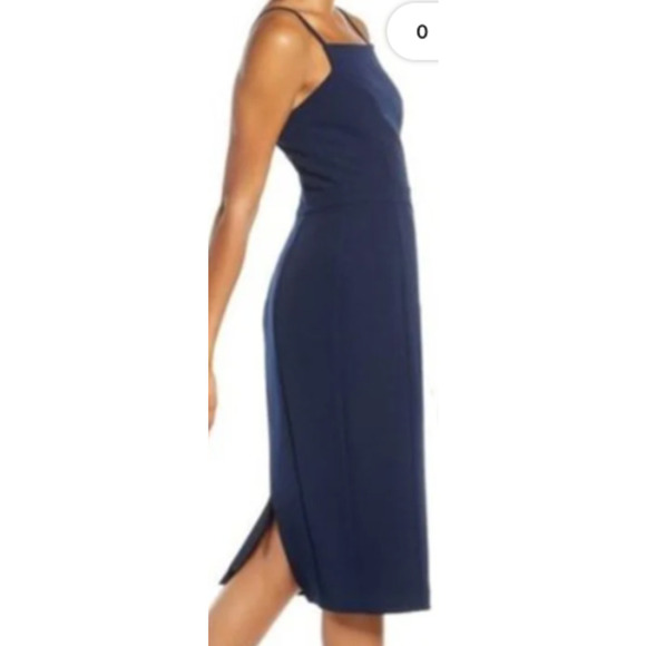 Harlyn Square Neck Bodycon Dress in Navy Blue Cocktail Size XL - Picture 2 of 4